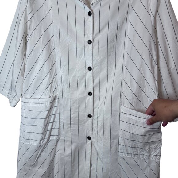 Chalet Et Ceci white striped button-up jacket US M - Picture 2 of 7